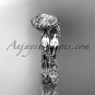 14kt white gold diamond engagement set with a moissanite center stone ADLR337A