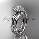 Platinum diamond engagement set with a moissanite center stone  ADLR337A