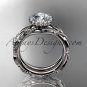 Platinum diamond engagement set with a moissanite center stone ADLR337A