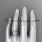 Platinum diamond engagement set with a moissanite center stone ADLR337A