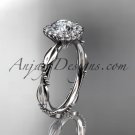 Platinum diamond engagement ring with a moissanite center stone ADLR337