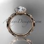 14kt rose gold diamond engagement ring with a moissanite center stone ADLR337