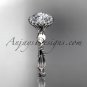 14kt white gold diamond engagement ring with a moissanite center stone ADLR337