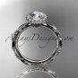 14kt white gold diamond engagement ring with a moissanite center stone ADLR337