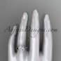 14kt white gold diamond engagement ring with a moissanite center stone ADLR337