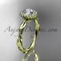 14kt yellow gold diamond engagement ring with a moissanite center stone ADLR337