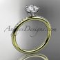 14kt yellow gold diamond unique engagement ring,wedding ring ADER145
