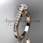 14kt rose gold diamond unique engagement ring,wedding ring ADER134