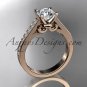 14kt rose gold diamond unique engagement ring,wedding ring ADER134