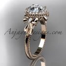 14kt rose gold diamond unique engagement ring,wedding ring ADER157