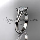Platinum diamond unique engagement ring,wedding ring, moissanite center stone ADER143