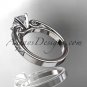 14kt white gold diamond unique engagement ring,edding ring with moissanite center stone ADER142w