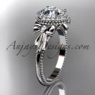 14kt white gold diamond unique engagement ring,wedding ring ADER157
