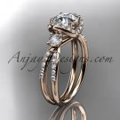 14kt rose gold diamond unique engagement ring,wedding ring ADER146