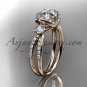 14kt rose gold diamond unique engagement ring,wedding ring ADER146