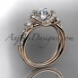 14kt rose gold diamond unique engagement ring,wedding ring ADER146