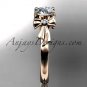 14kt rose gold diamond unique engagement ring,wedding ring with moissanite center stone ADER154