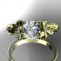 14kt yellow gold diamond unique engagement ring,wedding ring with moissanite center stone ADER154