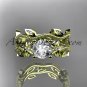 14k yellow gold diamond leaf and vine wedding ring,engagement ring,engagement setADLR151