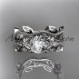 14k white gold diamond leaf and vine wedding ring,engagement ring,engagement setADLR151