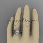 14k white gold diamond leaf and vine wedding ring, engagement ring, engagement set ADLR212