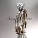 14kt rose gold diamond unique engagement ring,wedding ring ADER145S