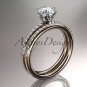14kt rose gold diamond unique engagement ring,wedding ring ADER145S