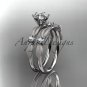 14kt white gold diamond unique leaf and vine engagement ring,wedding ring ADER177S