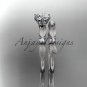 14kt white gold diamond unique leaf and vine engagement ring,wedding ring ADER177S