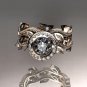 14k rose gold diamond leaf and vine wedding ring, engagement ring, engagement set ADLR212