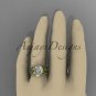 14k yellow gold diamond leaf and vine wedding ring, engagement ring, engagement set ADLR212