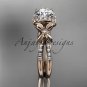 14kt rose gold diamond floral wedding ring, engagement ring ADLR140
