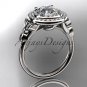 14kt white gold diamond floral wedding ring, engagement ring ADLR133