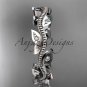 14kt white diamond leaf and vine wedding ring,engagement ring,wedding band ADLF001