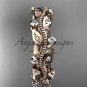 14kt rose gold diamond leaf and vine wedding ring,engagement ring,wedding band ADLF001