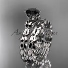 Platinum  diamond engagement set with a Black Diamond center stone ADLR35S