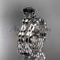 Platinum  diamond engagement set with a Black Diamond center stone ADLR35S