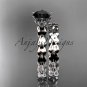 Platinum  diamond engagement set with a Black Diamond center stone ADLR35S