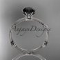 14k white gold diamond engagement ring with Black Diamond center stone ADLR38
