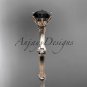 14k rose gold diamond engagement ring with Black Diamond center stone ADLR38
