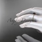 14k rose gold diamond engagement ring with Black Diamond center stone ADLR38