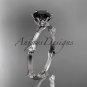 Platinum diamond engagement ring with Black Diamond center stone ADLR38