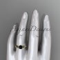 14kt yellow gold diamond leaf and vine engagement ring with Black Diamond center stone ADLR58