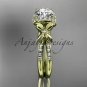 14kt yellow gold diamond floral wedding ring, engagement ring ADLR140
