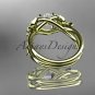 14kt yellow gold diamond floral wedding ring, engagement ring ADLR140