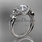 Platinum diamond floral wedding ring, engagement ring ADLR140