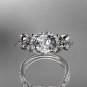 Platinum diamond floral wedding ring, engagement ring ADLR140