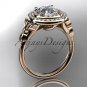 14kt rose gold diamond floral wedding ring, engagement ring ADLR133