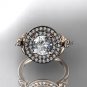 14kt rose gold diamond floral wedding ring, engagement ring ADLR133