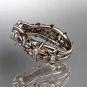 14kt rose gold diamond floral wedding ring,engagement ring ADLR149